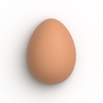 Chicken egg isolated on white background with shadow. 3D rendering.