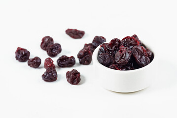 Dried cherry berries isolated on white background