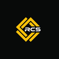 RCS 3 letter design for logo and icon.vector illustration with black ground.RCS monogram logo.