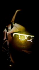 tea cup on black background