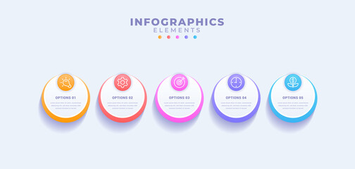 Business infographic template with five options
