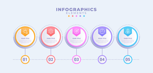 Business infographic template with five options
