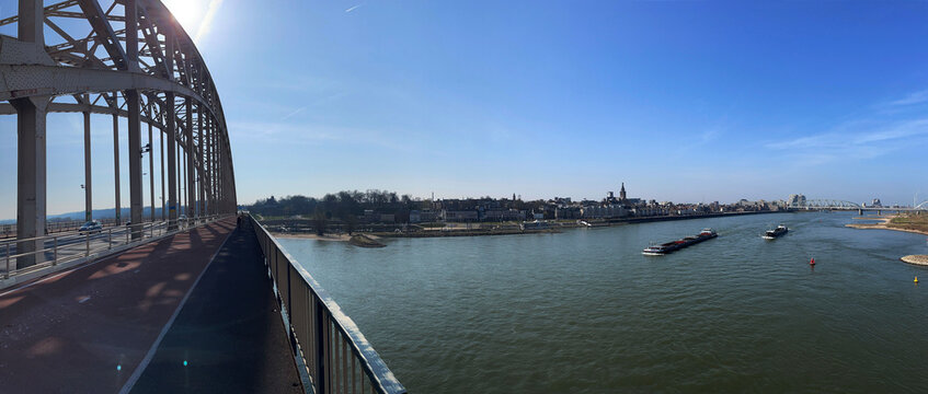 Panorama from the Waal birdge in Nijmegen