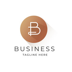Letter B luxury logo design template with circle shape style
