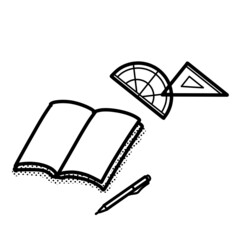 文房具　イメージモノクロイラスト