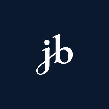 Real estate or property logo design inspiration is built from the abstract initial letters J and B isolated in deep blue background suitable for the brand that has the initial name JB, BJ, JHB, or HJB