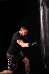 MMA Boxer training. gym training