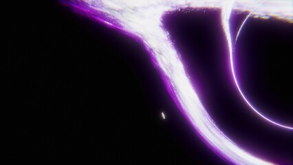Black Hole in Space Violet Background