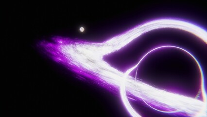 Obraz premium Black Hole in Space Violet Background