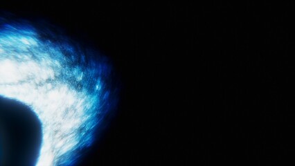 Fototapeta na wymiar Black hole in the clouds - abstract digital blue black hole