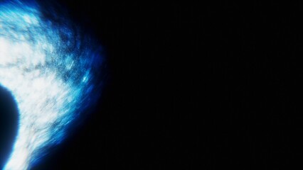 Fototapeta na wymiar Singularity of massive black hole, blue wormhole