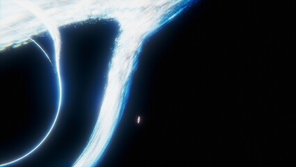 Singularity of massive black hole, blue wormhole