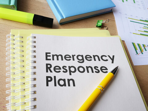 Emergency response plan on the business photo using the text