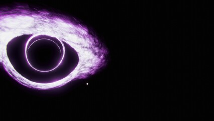 Abstract space. Black hole with purple nebula over colorful star fields in outer space