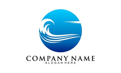 Blue wave symbol icon logo