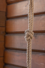 Bow knot made of linen rope string isolated over the background