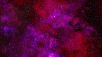 Colored red and purple nebula and open cluster of stars in the universe.