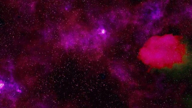 Purple and red Nebula and galaxies, science fiction. Beauty of deep space © AlexMelas