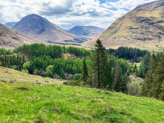 Landscape with mountains and sky in Scotland Harry potter location