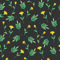 seamless pattern with dandelion flowers