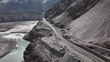 View on the new silk road or Karakoram highway, This highway is the friendship project offered by China.