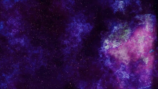 Abstract photo of a colorful purple and blue space nebula © AlexMelas