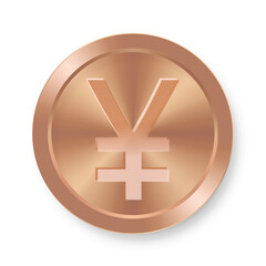 Bronze coin of Chinese yuan yen Concept of internet currency