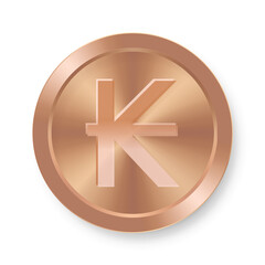 Obraz premium Bronze coin of Kip Concept of internet web currency