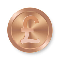 Bronze coin of pound sterling Concept of internet currency
