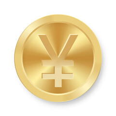 Gold coin of Chinese yuan yen Concept of internet currency