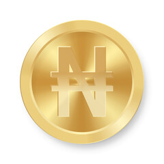 Gold of Naira coin Concept of internet web currency
