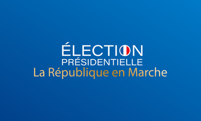 Presidential election in France logo icon with french flag and party name