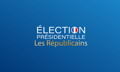 Presidential election in France logo icon with french flag and party name