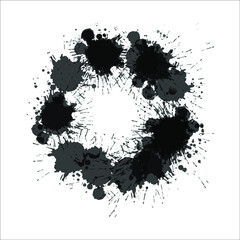 Black blot vector. Design element