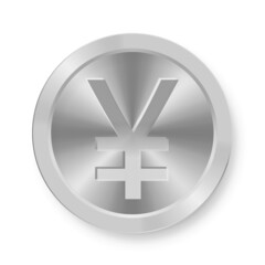 Obraz premium Silver coin of Chinese yuan yen Concept of internet currency