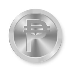 Obraz premium Silver coin of Peso Concept of internet web currency