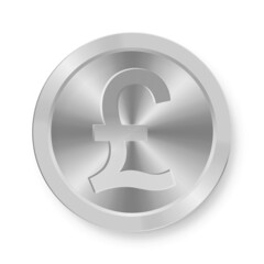 Silver coin of pound sterling Concept of internet currency