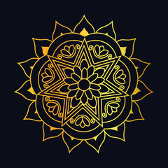 Vector Beautiful Mandala. Vintage decorative element. Ethnic round ornament, Elegant vintage vector ornament in classic style. Abstract traditional golden round pattern with oriental elements. Classi