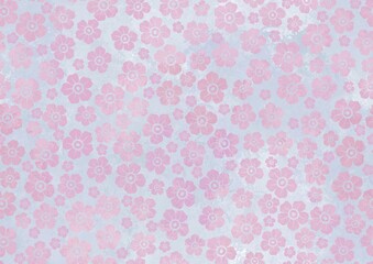 Soft seamless pattern of pink flowers silhouettes.
