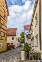 Nördlingen, Germany. Deserted street of the old city