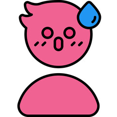 embarrassed outline color icon