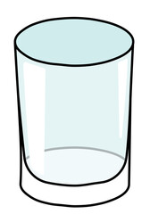 Old fashioned whiskey tumbler rocks cocktail glass. Stylish doodle cartoon style gin colored vector illustration. For party card, invitations, posters, bar menu or alcohol cook book recipe