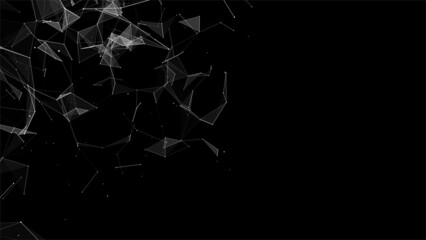 Business futuristic backdrop. Network connection structure cyberspace with moving particles. Abstract cyber security background.