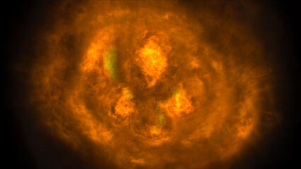 Naklejka na ściany i meble fire flame ball explosion in space, illustration