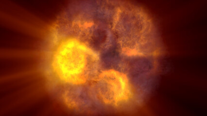 fire flame ball explosion in space, illustration