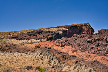 Ponta de Sao Lourenco, Madeira,Portugal. Beautiful scenic mountain view of green landscape,cliffs and Atlantic Ocean.