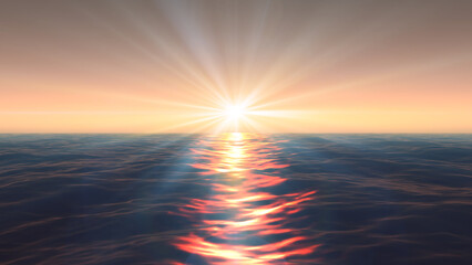 Fototapeta na wymiar panorama of the ocean sunset, sea sunset