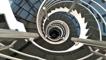 spiral staircase in the city
