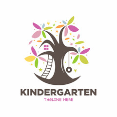 Preschool kindergarten playgroup logo icon 