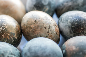 close up of eggs in a bowl